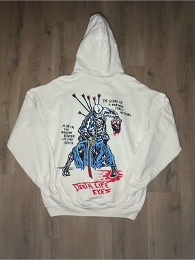 Warren Lotas Death Life Eyes ‘White' Hoodie